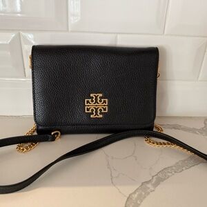 Tory Burch Black Leather Crossbody Bag: Like New